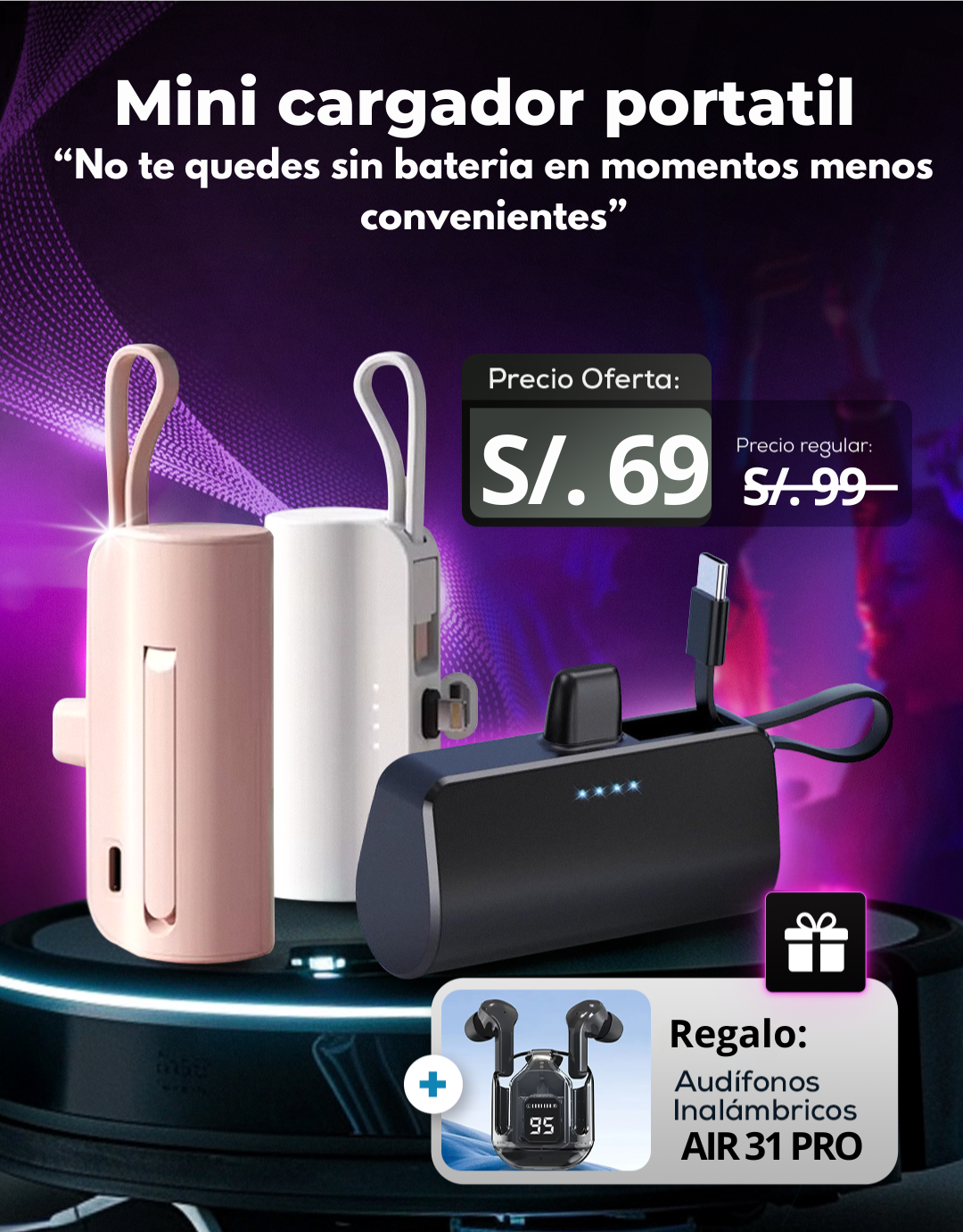 Mini Cargador portátil 4000 mah: Bluelight Mini Charger🔋