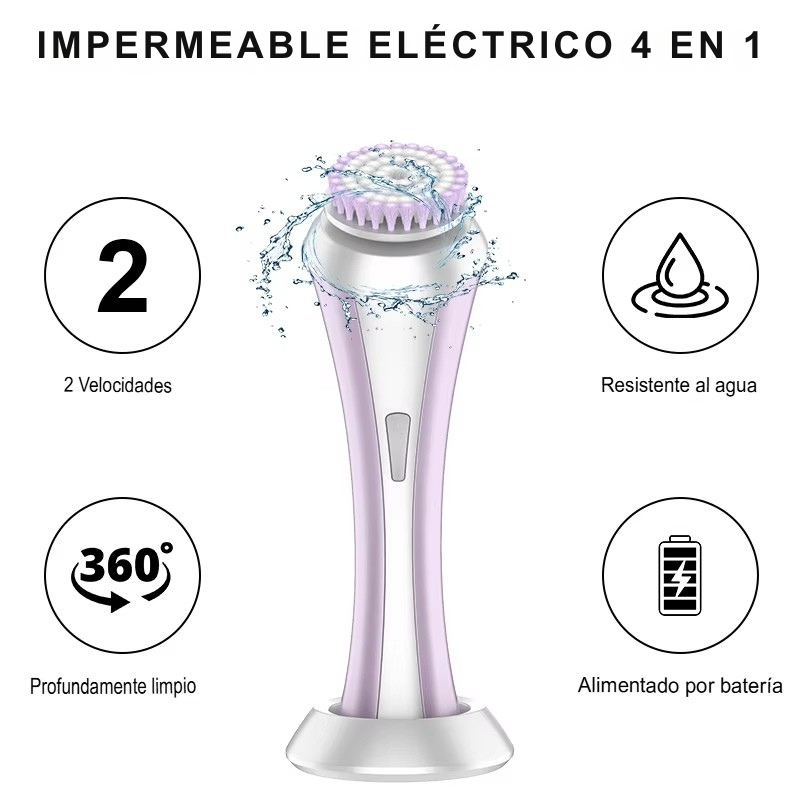 Cepillo de limpieza facial electrico+masajeador microcorriente🎁