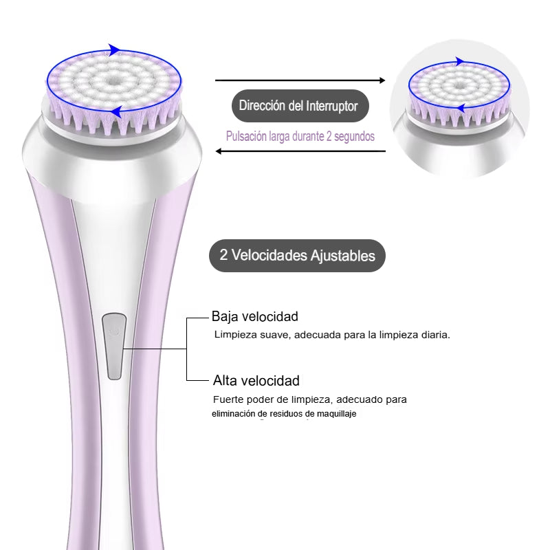 Cepillo de limpieza facial electrico+masajeador microcorriente🎁
