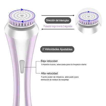 Cepillo de limpieza facial electrico+masajeador microcorriente🎁