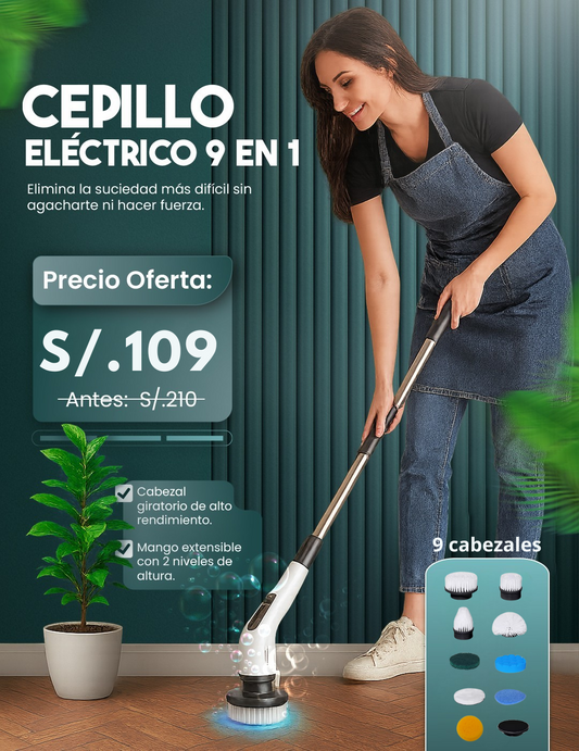 TurboClean PRO: Cepillo Electrico 9 en 1