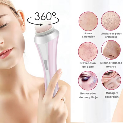 Cepillo de limpieza facial electrico+masajeador microcorriente🎁