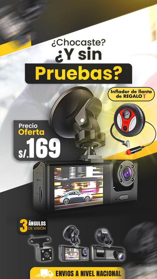 Camara 3 en 1 para auto: DriveSecure 360 + Inflador de llanta🎁